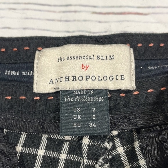 Anthropologie The Essential Slim Windowpane Ankle Pants - Picture 3 of 10